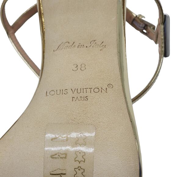 Louis Vuitton Blossom Sandals Leather in Gold 38 8 US $1190 - Picture 7 of 12